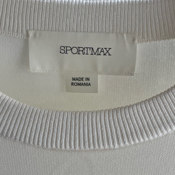 SPORTMAX by Max Mara Striped Knit Top Yellow & White Crewneck Size Medium - Picture 4 of 6